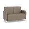 Lesro Siena Lounge Reception 2 Seat Tandem Seating No Center Arm, Brushed Steel, MD Farro Upholstery SN2101 - alternate 1